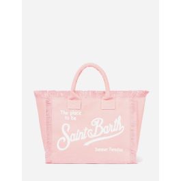 MC2 Saint Barth logo-print canvas beach bag, Pink