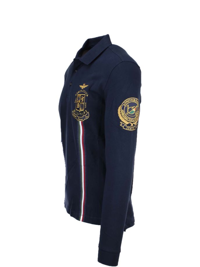 Aeronautica Militare centenary long-sleeved polo shirt